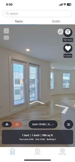 Screen snip (virtual tour sharing feature - arrow)